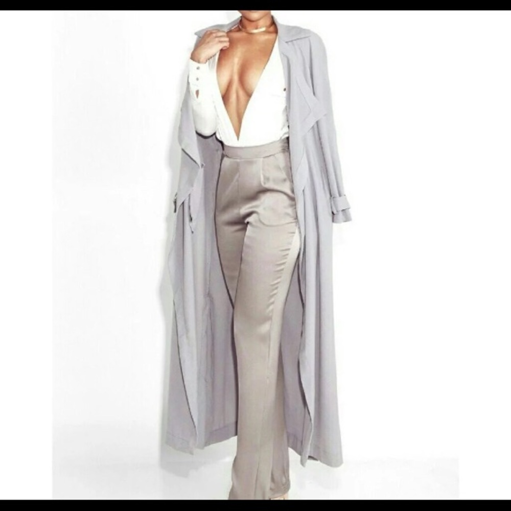 Jluxlabel silver satin trousers